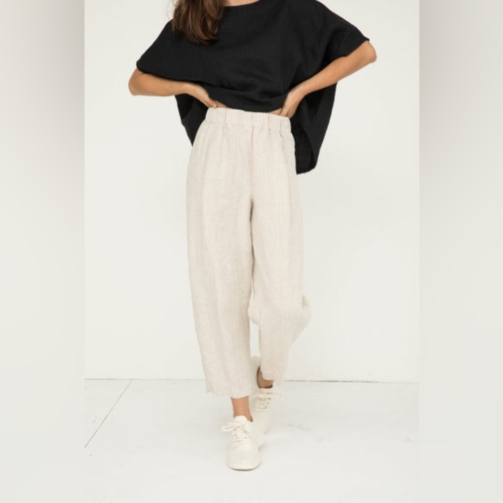 Elizabeth Suzann Andy Trouser in Linen color Flax size XS regular